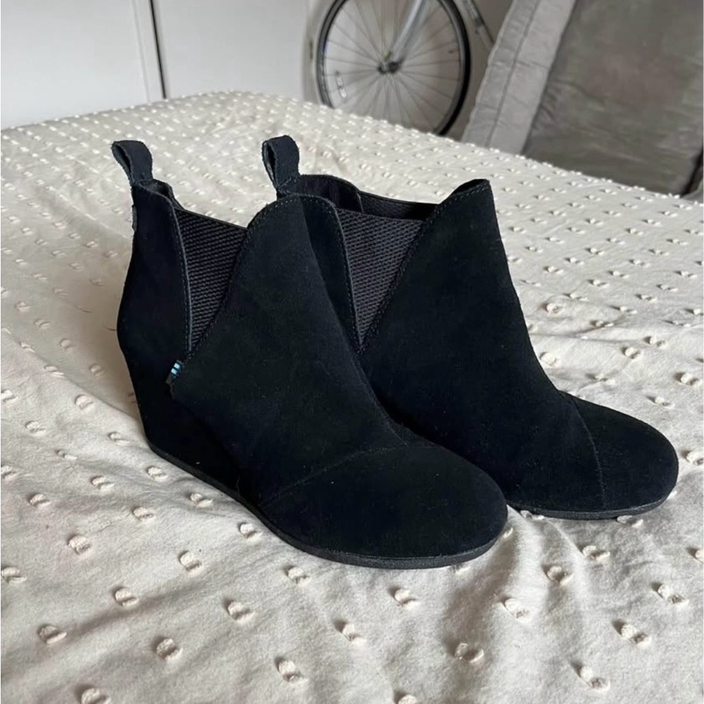 Toms Black Suede Ankle Boots